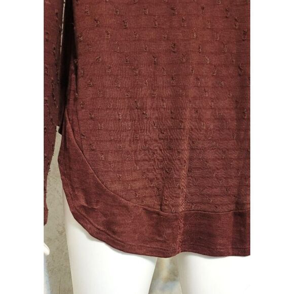 Lazy Sundays Mulberry Cold Shoulder Cotton Blend Top - Size M - Picture 6 of 9